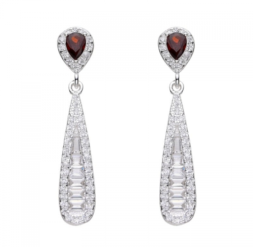 Aretes de Gota Rojos