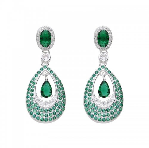 Aretes de Gota Verdes