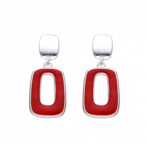 Aretes con circones rojos