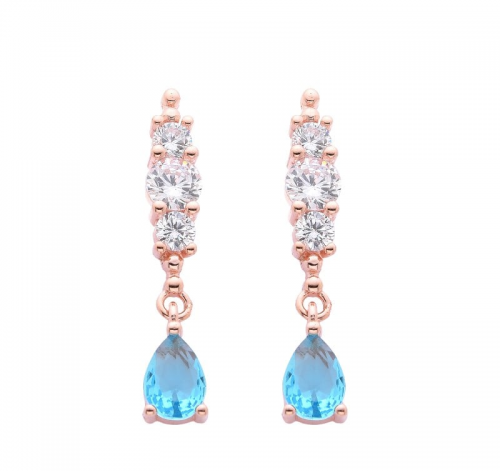 Aretes de gota oro rosado